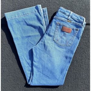 Wrangler Jeans Womens 32x36 Blue Medium Wash High Rise Trouser Bootcut Stretch
